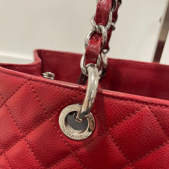 Chanel Caviar Quilted Grand Shopping Tote GST Red (JB1363) - Picture 4 of 16